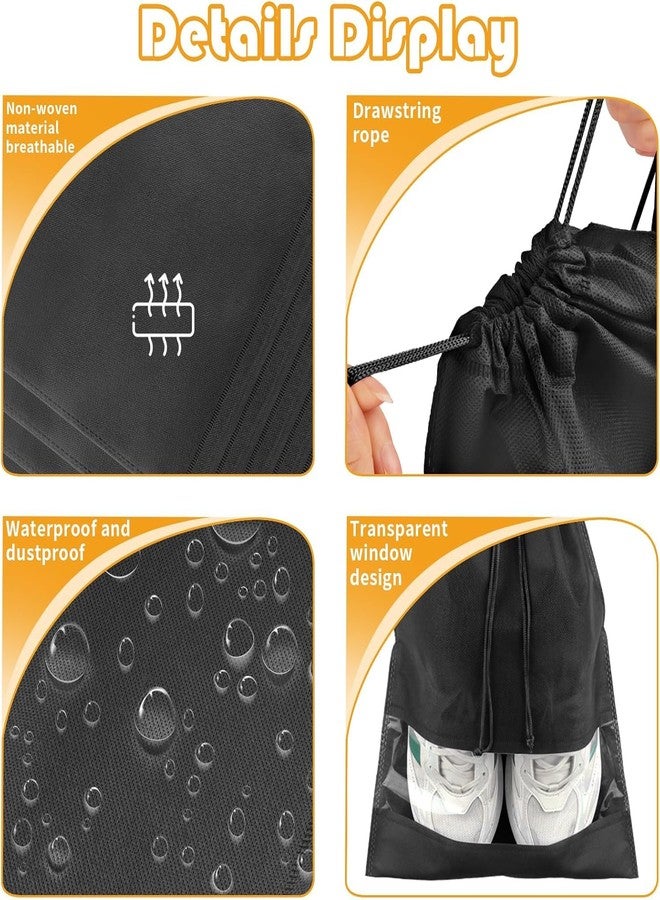 B11 Pack fo 10 Pcs Shoe Bags Transparent Large Shoes Pouch Storage Bag - Image 3